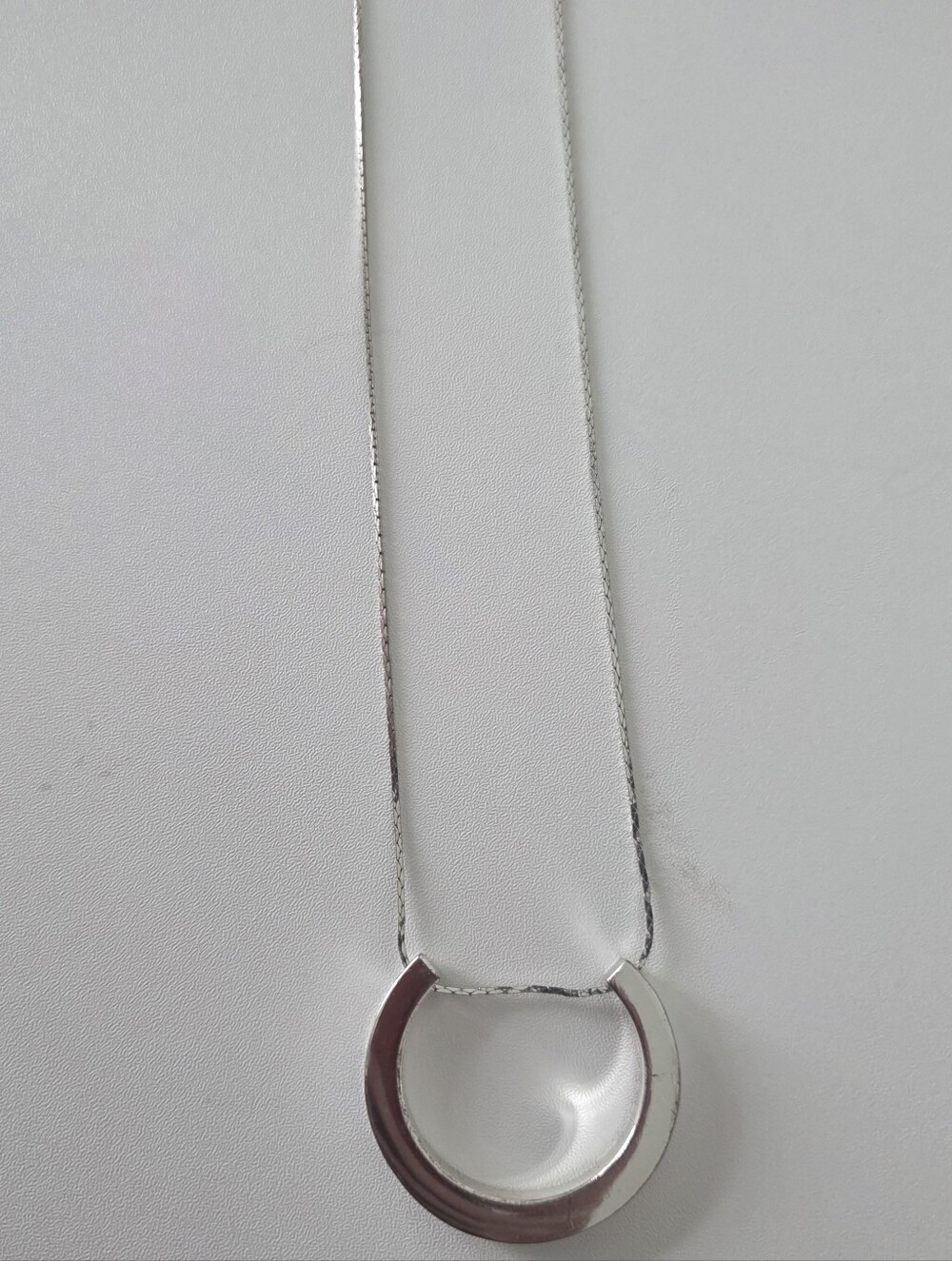 Silver-Tone Open Circle Pendant Necklace - Picture 5 of 5